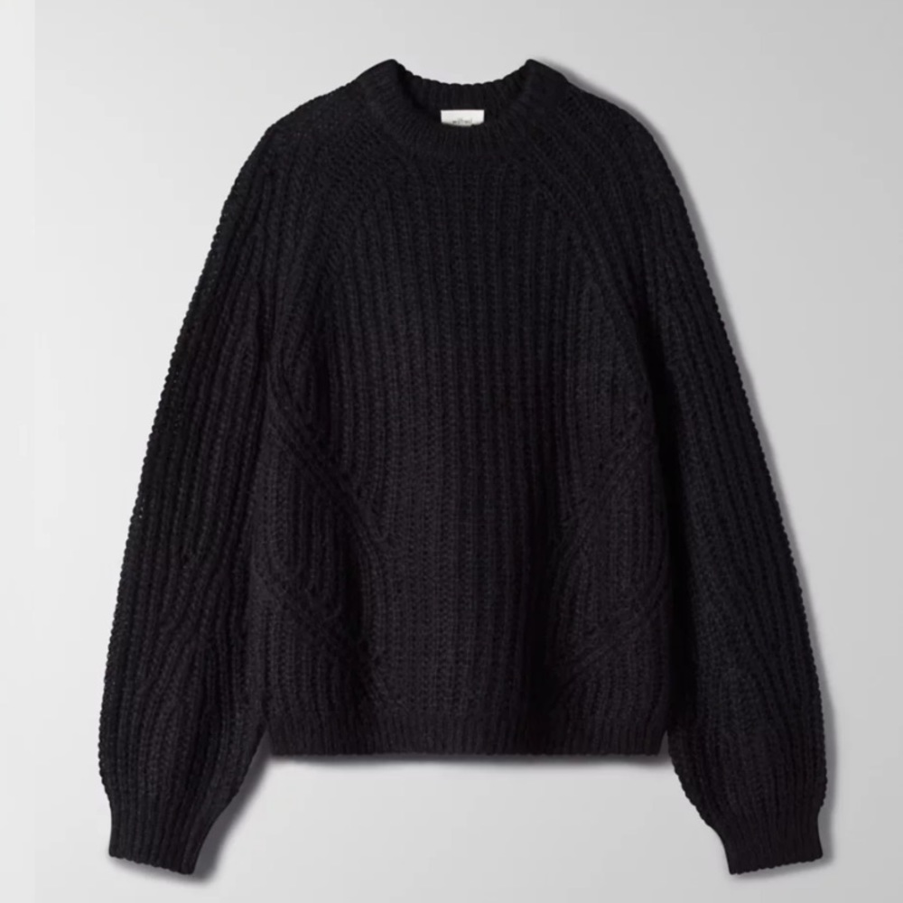 NWOT Aritzia Wilfred black Saba mohair blend sweater xxs